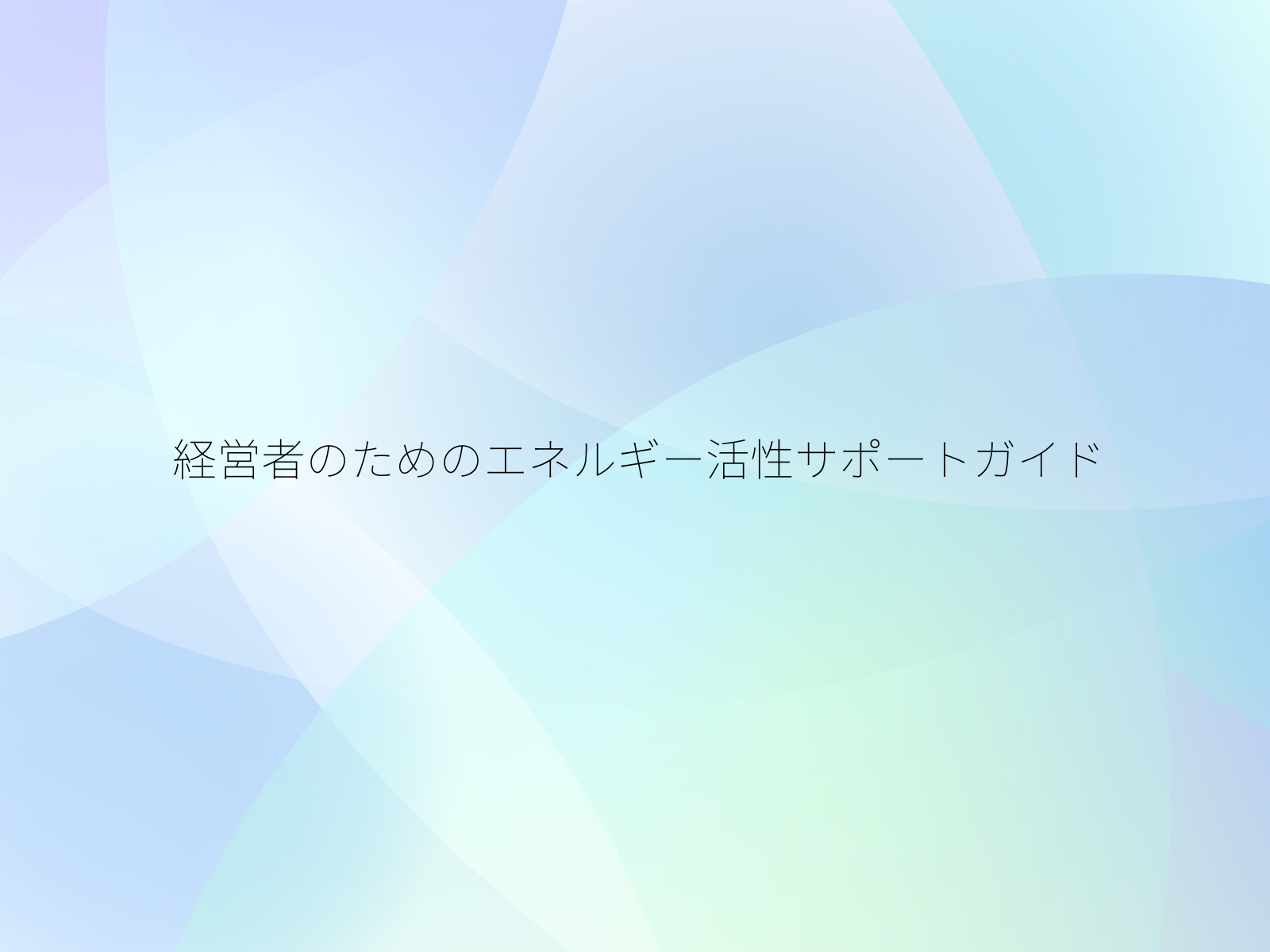 経営者のためのエネルギー活性サポートガイド
